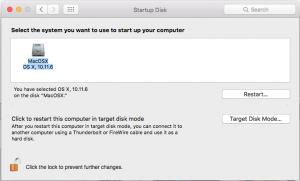 MacOSX Preferance Pane Startup Disk